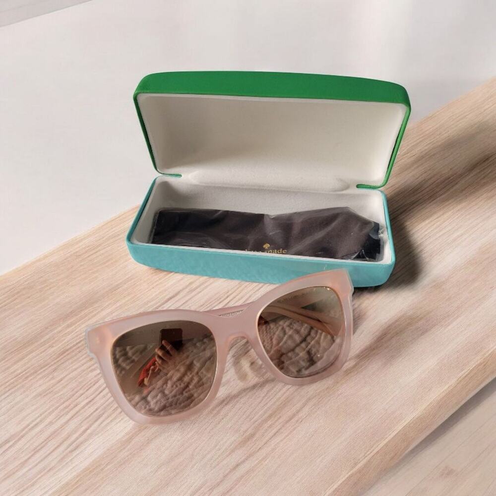 Kate Spade Emmy louis Women's Designer Blush Pink Sunglasses Square Cat Eyes